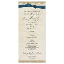 Vintage Lace e Marinho Blue Arco Weding Program