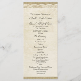 Programa Vintage Lace Wedding Program