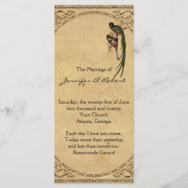 Programa Vintage Quetzal Bird Elegant Wedding Program