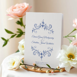 Programa Vintage Romance Dusty Blue Floral Casamento