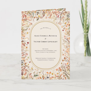Programa Vintage Rustic Fall Beige Wedding Doble