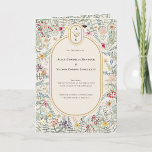 Programa Vintage Wildflower Wedding Monograma Dobrado