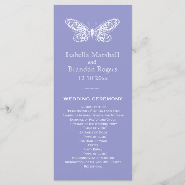 Programa Violet Butterfly Wedding (Frente)