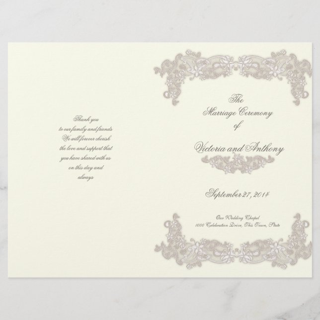 Programa Vitoriano de Casamento de Brancos Florais (Frente)