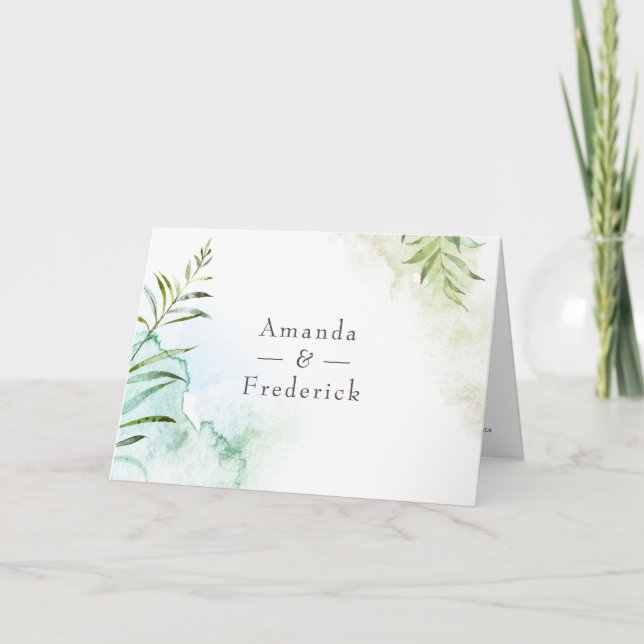 Programa Watercolor Greenery Wedding (Frente)