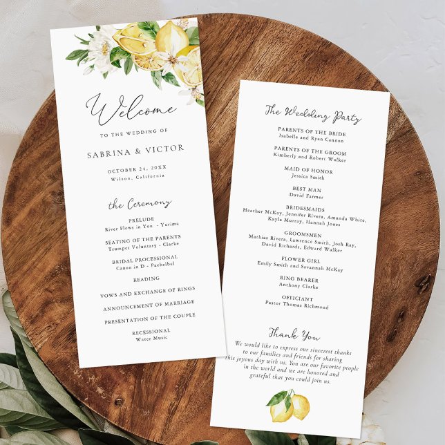 Programa Watercolor Lemon Citrus Greenery Floral Weding (Criador carregado)
