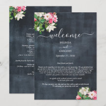 Watercolor Magnolia Flowers Casamento Itinerário