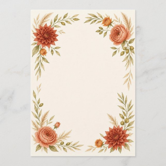 Programa Watercolor Terracotta Wedding Program (Frente)
