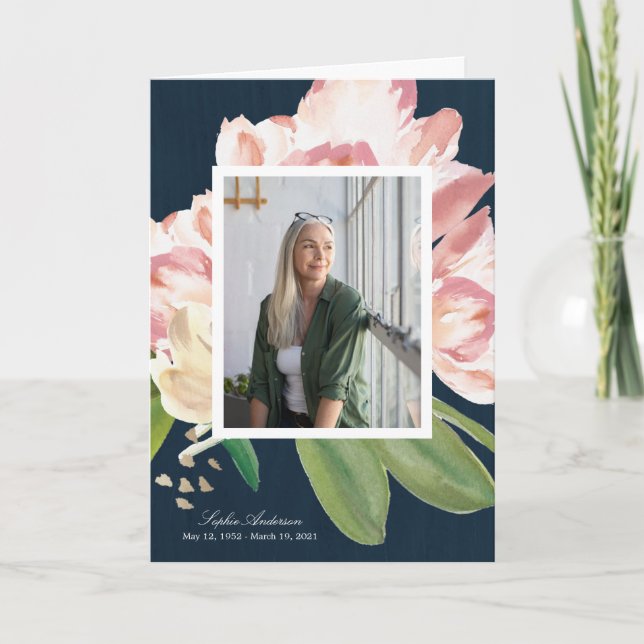 Programa Watercolor Tulips Photo Memorial (Frente)