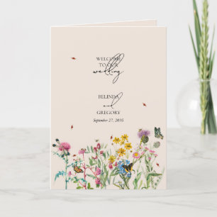 Programa Watercolor Wildflower Wedding Order