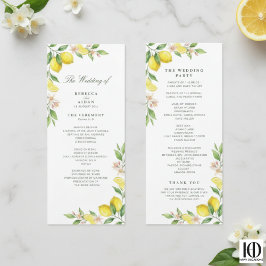 Programa Watercolor Wreath Mediterranean Citrus Wedding