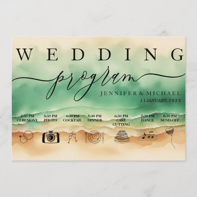 Programa Wed de Assinatura de Aquarela no Oceano V (Frente)