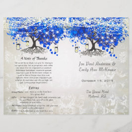 Programa Whimsical Blue Heart Leaf Tree Weding