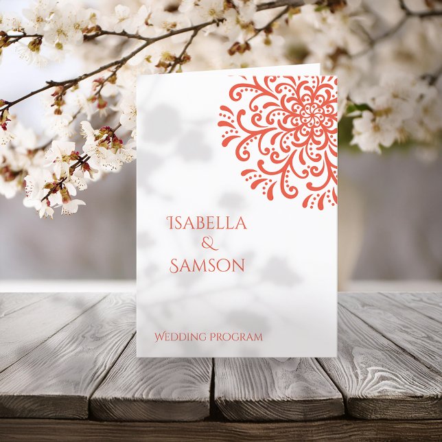 Programa Whimsical Orange Red Flourish Wedish Prog (Criador carregado)