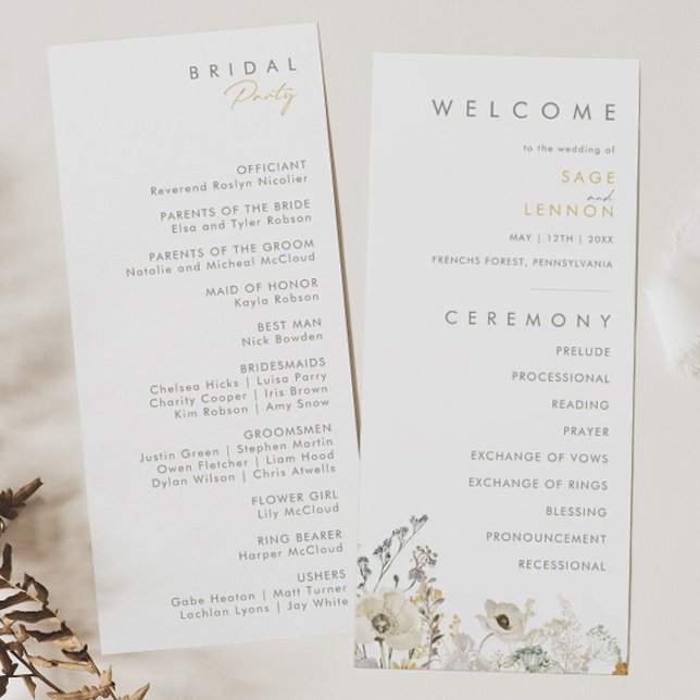 Programa Whimsical Wildflower Wedding (Criador carregado)