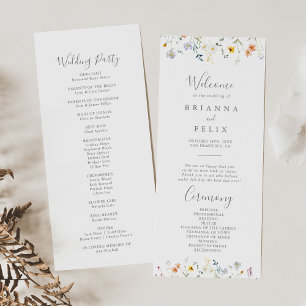Programa Wild Multicolor Floral Wedding Program