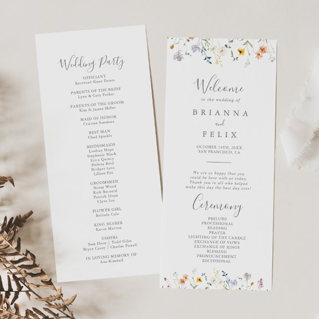 Programa Wild Multicolor Floral Wedding Program (Criador carregado)