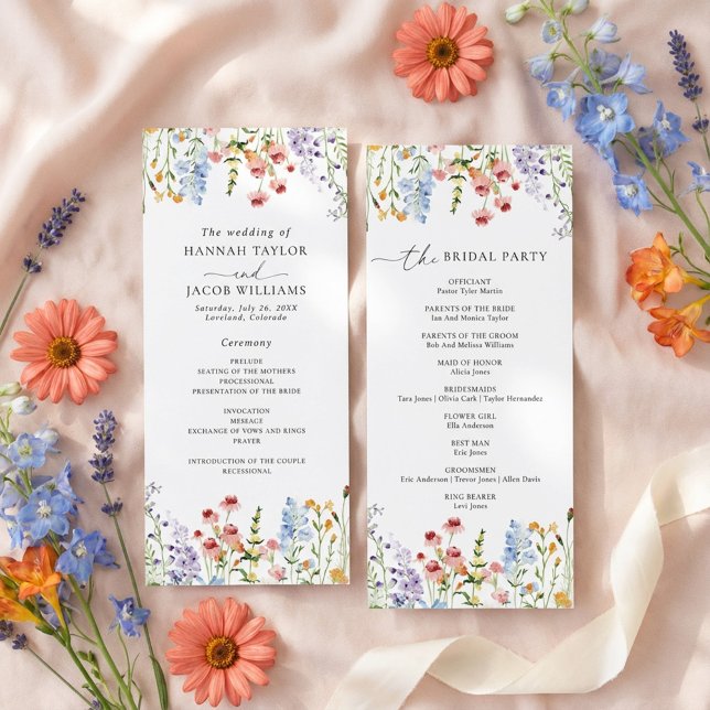 Programa Wildflower Meadow Wedding Program (Criador carregado)