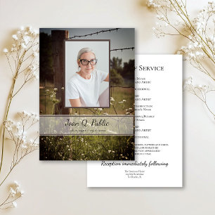 Programa Wooden Fence Wildflower Funeral Service Memorial