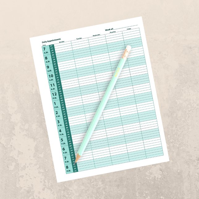 Programação de Compromisso Diário | Mint Green (Criador carregado)