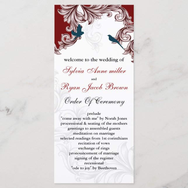 programas de aves azuis, vermelhas (Frente)