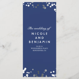 Programas de Casamento Azul do Marinho Elegante Si