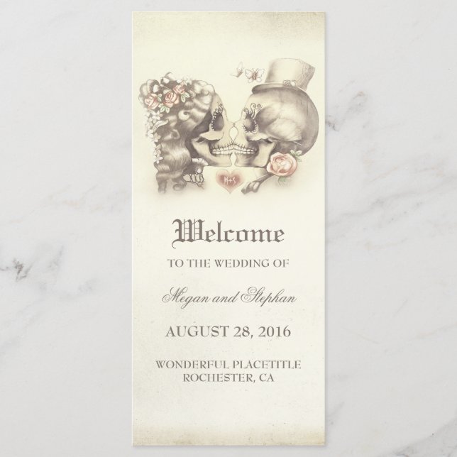 Programas de Casamento Bonito do Casal do crânio (Frente)