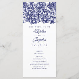Programas de Casamento Branco Elegante de rendas a