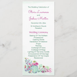 Programas de Casamento Cactus Watercolor