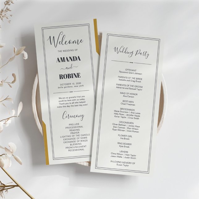 Programas de Casamento Chic Minimalistas Elegantes (Criador carregado)