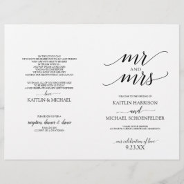Programas de Casamento com Tipografia Elegante em