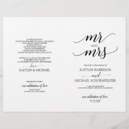 Programas de Casamento com Tipografia Elegante em