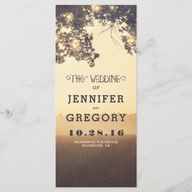 Programas de Casamento da Noite de Verão para três (Frente)