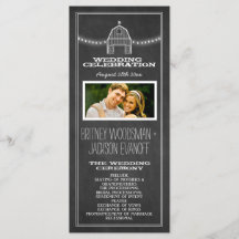 Programas de Casamento de Barn de Chalkboard Rusti