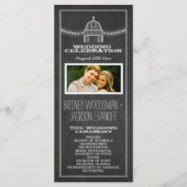 Programas de Casamento de Barn de Chalkboard Rusti