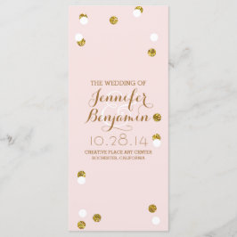 programas de casamento de blush confetti com brilh