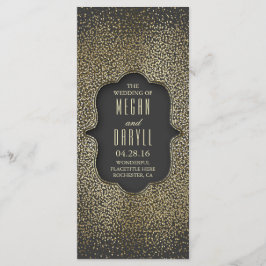 Programas de Casamento de Confetti Glitter Dourado