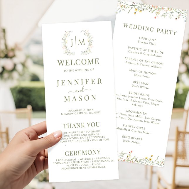 Programas de Casamento de Flores de Campo Colorida (Criador carregado)