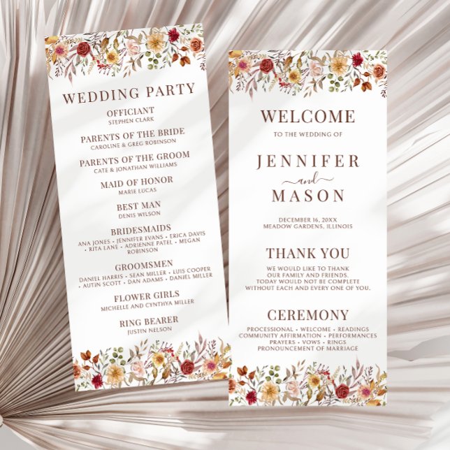 Programas de Casamento de Flores Secas de Outono R (Criador carregado)