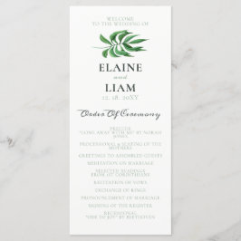 Programas de Casamento de Folhagem de Aquarela