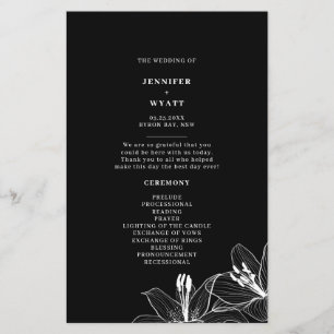 Programas de Casamento de Lírios Pretos e Brancos