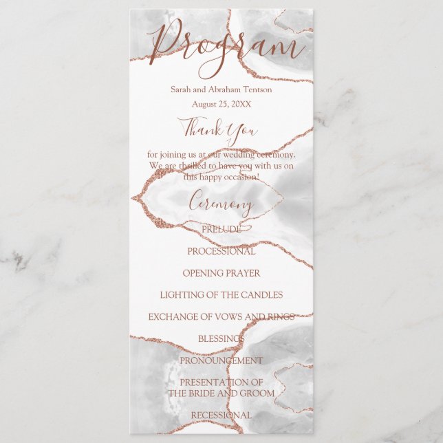 Programas de Casamento de Luxo Minimalista Formal  (Frente)