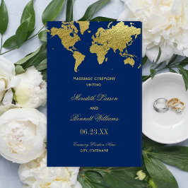 Programas de Casamento de Mapa Mundial Dourado e A