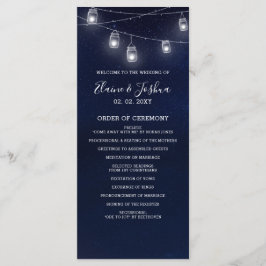 Programas de Casamento de Mason Jars Starry sky