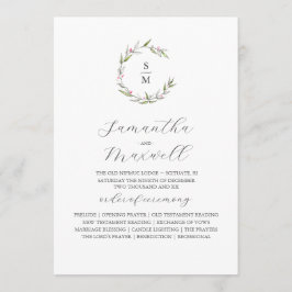 Programas de Casamento de Natal Elegante Greenery