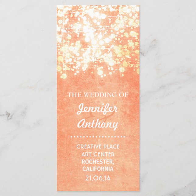 programas de casamento de ouro e pêssego (Frente)