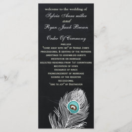 Programas de casamento de pavão de quadro chocado 