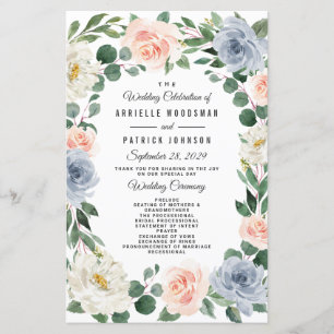 Programas de Casamento de Pêssegos Rosa-Rosa com C