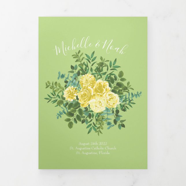 Programas de Casamento de Rosa Verde Amarelo e Pál (Cobrir)