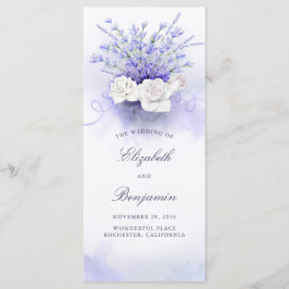 Programas de Casamento de Rosas Brancas e lavandas